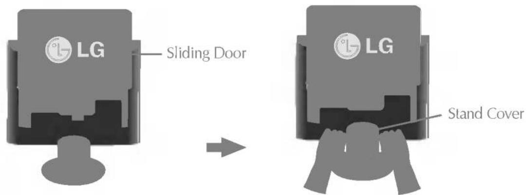 LG L1930SSFT - Open the Sliding Door and remove the Stand Cover. - 1