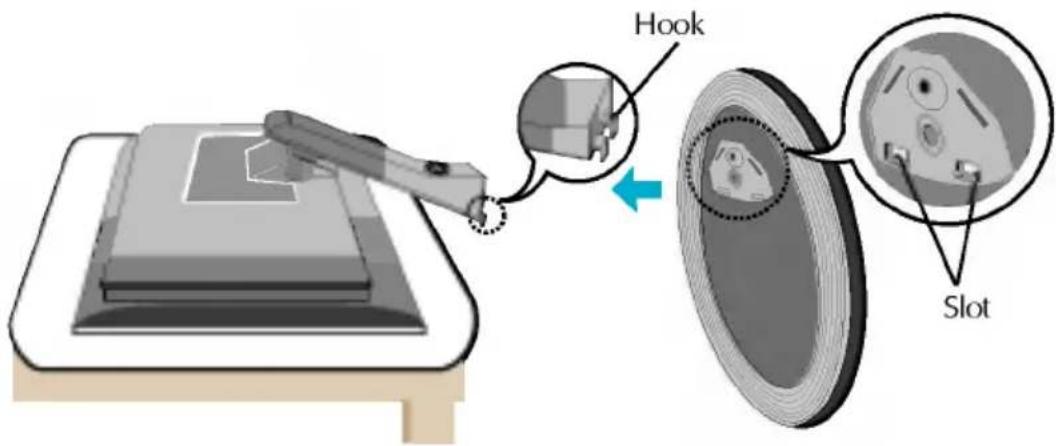 LG L1750B-BF - Connecting the stand base or Removing the stand base - 1