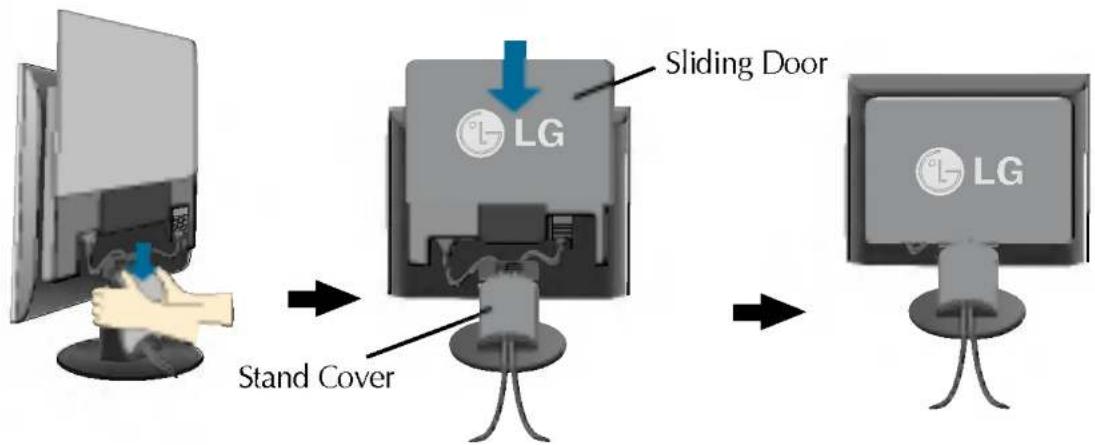 LG L1730SBFT - Open the Sliding Door and remove the Stand Cover. - 4
