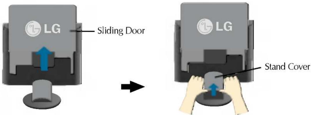LG L1730SBFT - Open the Sliding Door and remove the Stand Cover. - 1