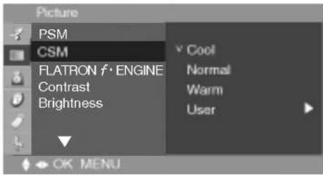 LG M1710A - Adjusting the picture function (TV/Video) - 2