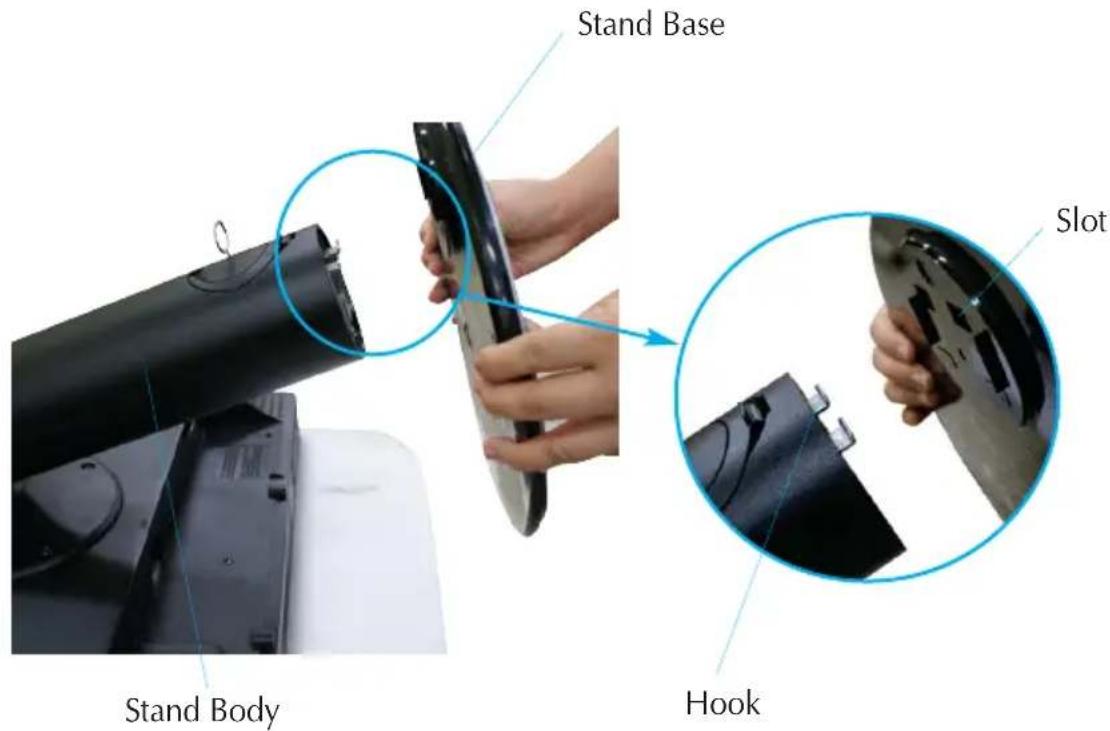 LG L246WSH-BN - Connecting the stand base or Removing the stand base - 2