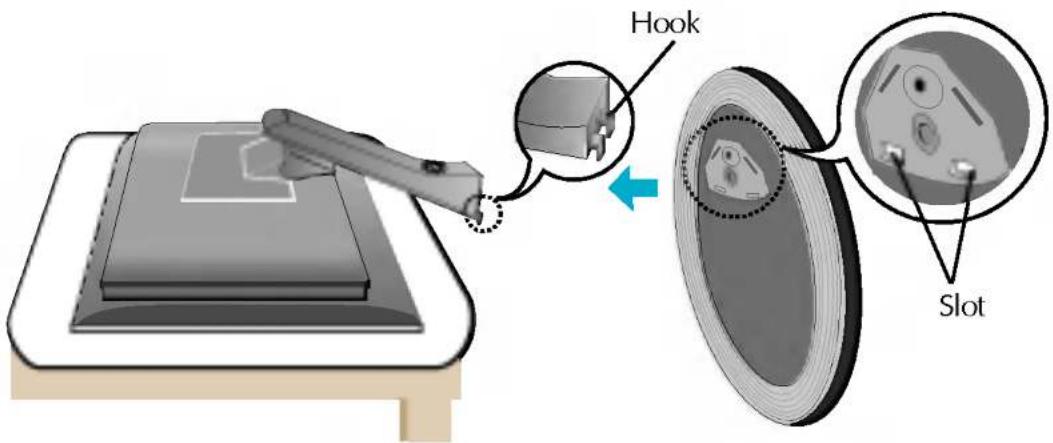 LG L1950B - Connecting the stand base or Removing the stand base - 1