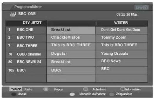 LG 42LT75.AEU - Tastenfunktion im Fernsehprogrammmodus NOW/NEXT (Jetzt/Gleich) - 1