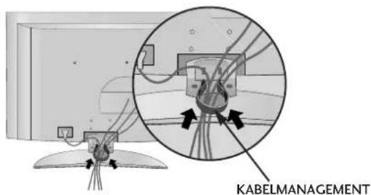 LG 37LF75-ZD.AEU - Der KABELBAUM muss wie gezeigt angeschlossen werden. (Drücken Sie Halterungen an beiden Seiten des Kabelbaums ein.) - 1