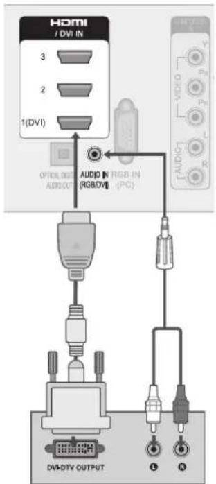LG 32LD570 - Connecting with an HDMI to DVI Cable - 1