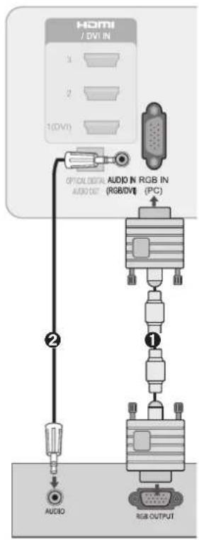 LG 32LD570 - Connecting with a D-sub 15 pin Cable - 1