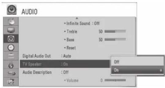 LG 32LD570 - TV SPEAKERS ON/OFF SETUP - 1
