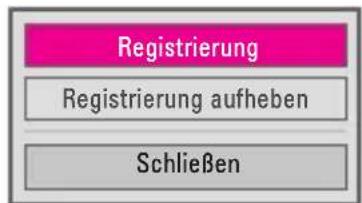 Registrierung Registrierung aufheben Schließen
