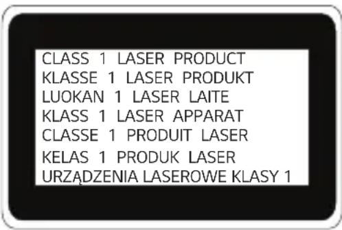 CLASS 1 LASER PRODUCT KLASSE 1 LASER PRODUKT LUOKAN 1 LASER LAITE KLASS 1 LASER APPARAT CLASSE 1 PRODUIT LASER KELAS 1 PRODUK LASER URZĄDZENIA LASEROWE KLASY 1