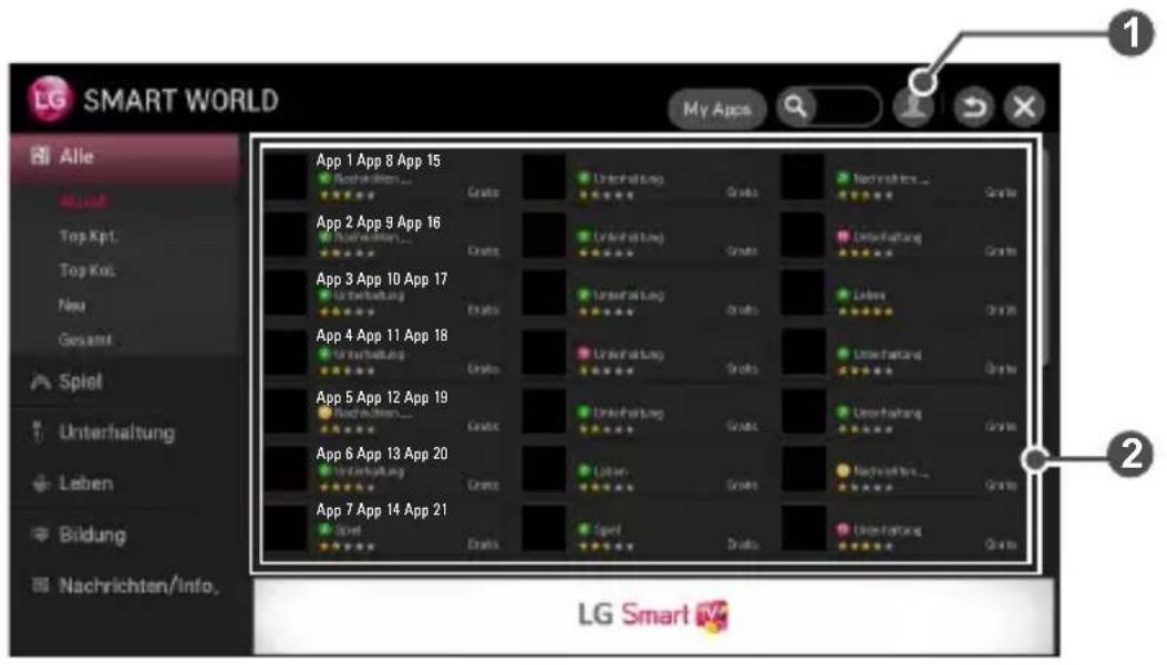 LG SMART WORLD App 1 App 8 App 15 Rechnungen... Grads Unterhaltung Grads Nachrichten... Grads App 2 App 9 App 16 Rechnungen... Grads Unterhaltung Grads Nachrichtung Grads App 3 App 10 App 17 Unterhaltung Grads Unterhaltung Grads Lebens Grads App 4 App 11 App 18 Unterhaltung Grads Unterhaltung Grads Unterhaltung Grads App 5 App 12 App 19 Rechnungen... Grads Unterhaltung Grads Unterhaltung Grads App 6 App 13 App 20 Unterhaltung Grads Lebens Grads Nachrichten... Grads App 7 App 14 App 21 Spent Grads Spent Grads Unterhaltung Grads Unterhaltung Grads LG Smart
