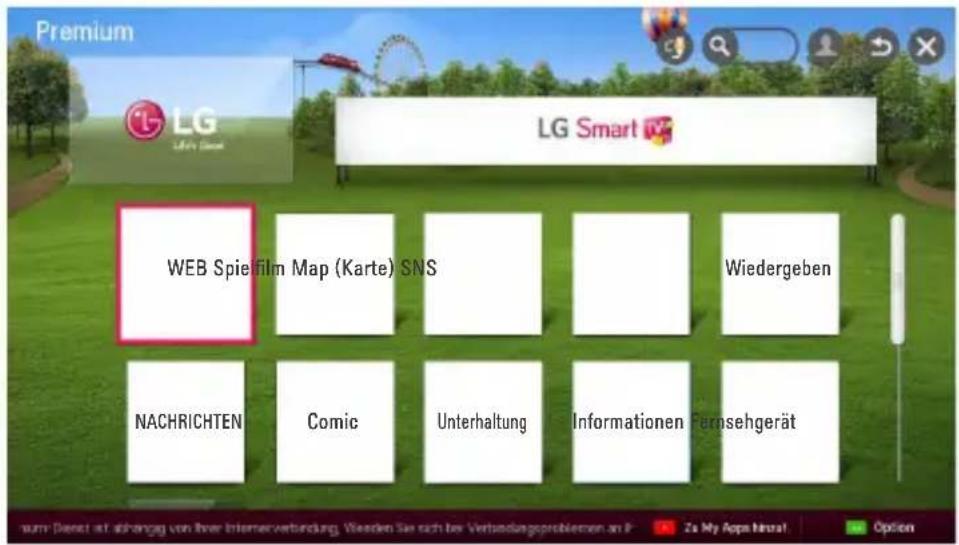 Premium LG Smart TV WEB Spiele Map (Karte) SNS Wiedergeben NACHRICHTEN Comic Unterhaltung Informationen Fernsehgerät