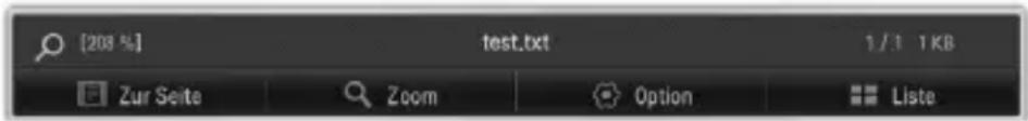 [208 %] test.txt 1/1 1 KB Zur Seite Zoom Option Liste