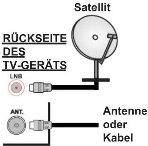 TOSHIBA 39L3663DA - Anschluss der Antenne - 1