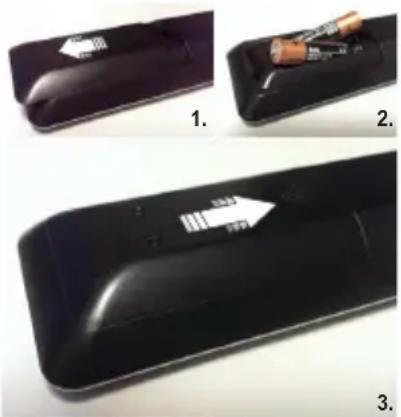 TOSHIBA 24DM763DG - Einlegen der Batterien in die Fernbedienung - 1