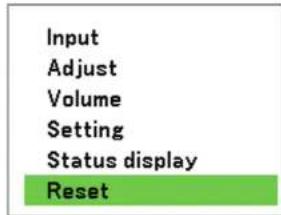 Input Adjust Volume Setting Status display Reset