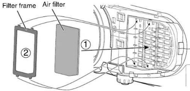 Filter frame Air filter ② ①
