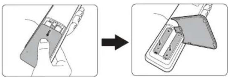 BENQ SH915 - Replacing the remote control battery - 1