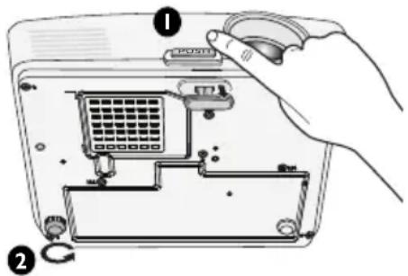 Diagram showing a hand inserting a device into a computer with labeled parts and a circular arrow indicating rotation.