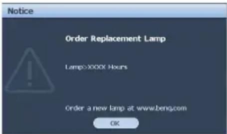 BENQ SH915 - Timing of replacing the lamp - 3