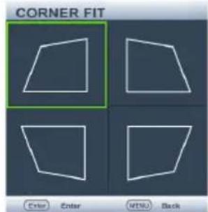CORNER FIT Enter Enter WIDTH Back