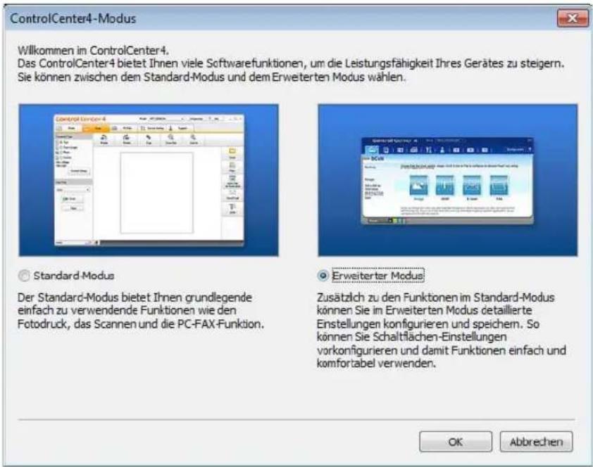 BROTHER MFC-1900E - Klicken Sie auf Erweiterter Modus und dann auf OK. - 1