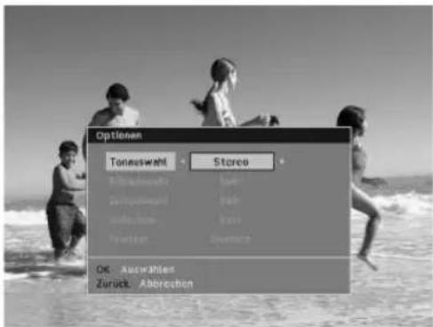 Options Tonewahl Storeo Auswahres Zurück Abrechen