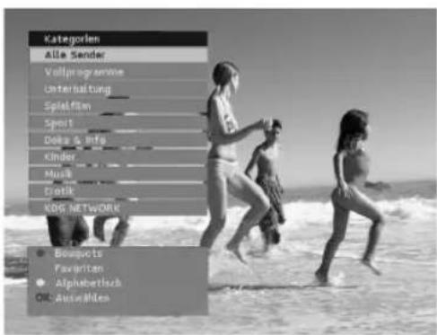 Kategorien Alle Sender Vollprogramme Unterhaltung Splatfilm Sport Deka & Info Kinder Mush Dotik KDE NETWORK ● Bioispects Favriten ● Alphabetisch OIL Auswilden