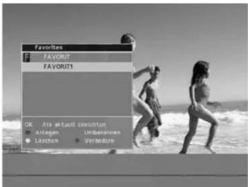 Favoriten FAVORUT FAVORUT1 OK Als aktuell gewichten Anlagen Unbarenzen Löschen Verändern