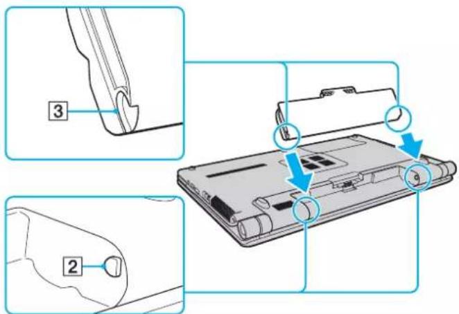 SONY Vaio VGN-FW11LR - Installing the Battery Pack - 2