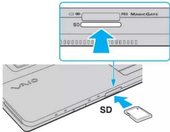 SONY Vaio VGN-FW11LR - Inserting a Memory Card - 1