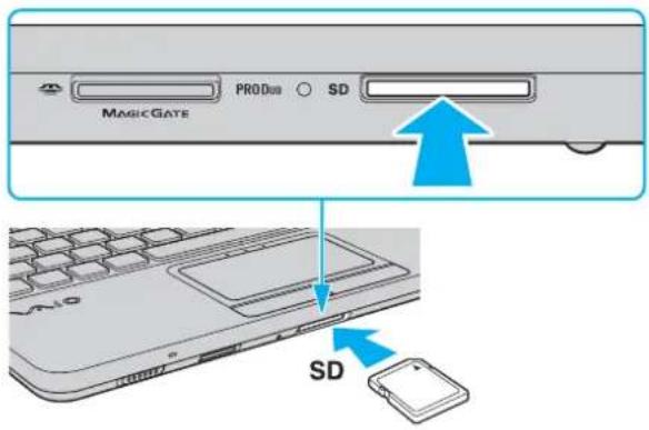 SONY Vaio VPCW12S1E - To insert an SD memory card - 1