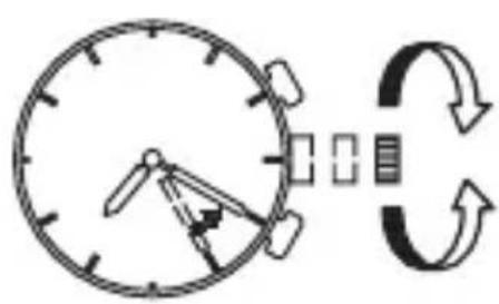 ORIENT Sports KV00003B - ◆ REGOLAZIONE DELL'ORA E AGGIUSTAMENTO POSIZIONI LANCETTE CRONOMETRO (Lancette per indicazione delle ore e lancette per il cronometro) - 3