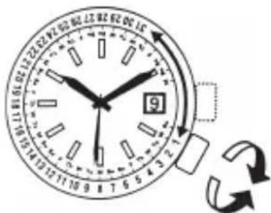 ORIENT Classic AC04003A - ◆ EINSTELLEN DES MONATLICHEN KALENDERS - 1