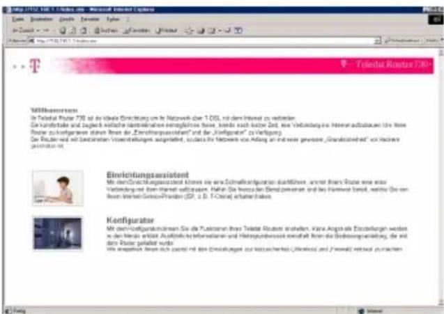 T-Mobile Teledat 530 - Aufrufen des Web-Konfigurators für die erweiterten Einstellungen - 4