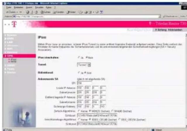 T-Mobile Teledat 530 - IPsec, Aufbau der Endpunkte - 1