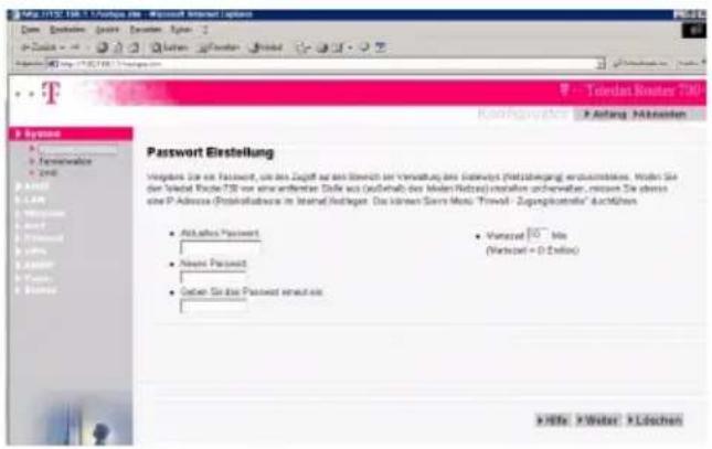 T-Mobile Teledat 530 - Passwort Einstellung - 1