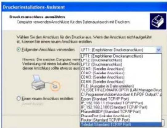 T-Mobile Teledat 530 - Spätere Installation eines Druckers an das XP TCP/IP Port - 2