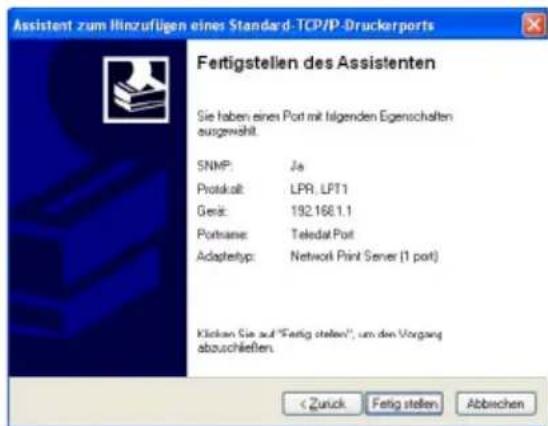 T-Mobile Teledat 530 - Druckerport unter XP mit Standard TCP/IP installieren - 9