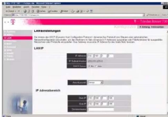 T-Mobile Teledat 530 - LAN Einstellungen - 1