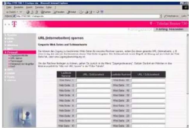 T-Mobile Teledat 530 - URL Sperre - 1