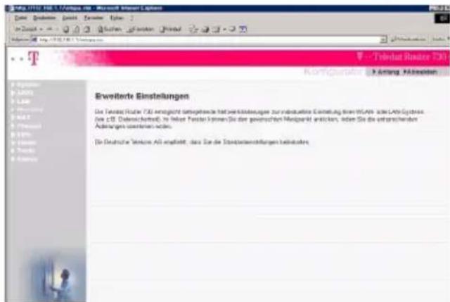 T-Mobile Teledat 530 - Aufrufen des Web-Konfigurators für die erweiterten Einstellungen - 5