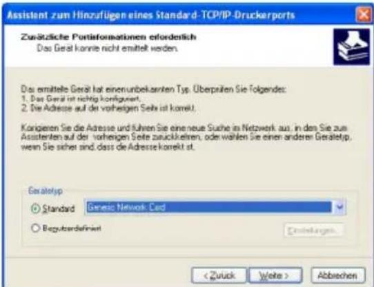 T-Mobile Teledat 530 - Druckerport unter XP mit Standard TCP/IP installieren - 7