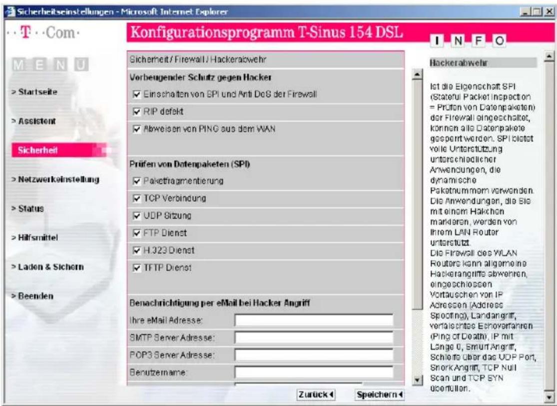 T-Mobile Sinus 154 DSL - Erweiterte Konfiguration - 1