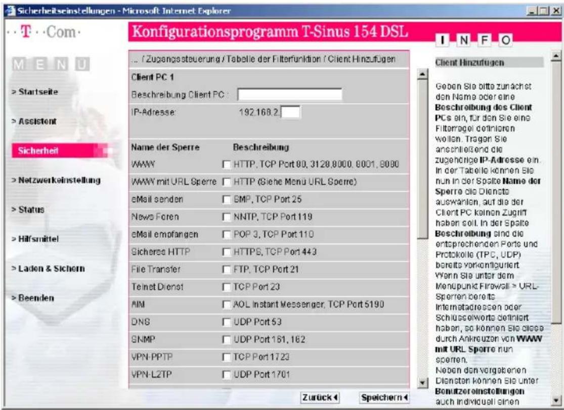 T-Mobile Sinus 154 DSL - Erweiterte Konfiguration - 1