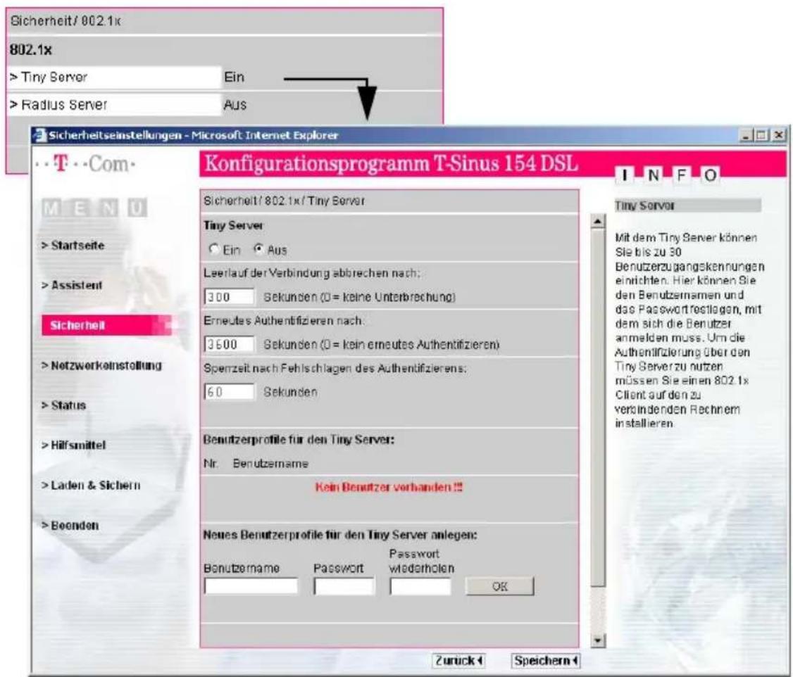T-Mobile Sinus 154 DSL - Erweiterte Konfiguration - 1
