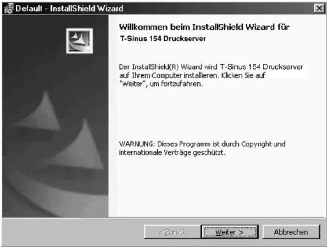T-Mobile Sinus 154 DSL - Druckertreiber unter Windows® 98 SE/ME installieren - 1