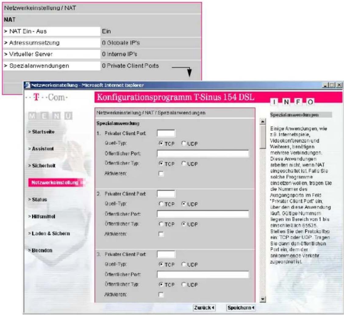 T-Mobile Sinus 154 DSL - Erweiterte Konfiguration - 1
