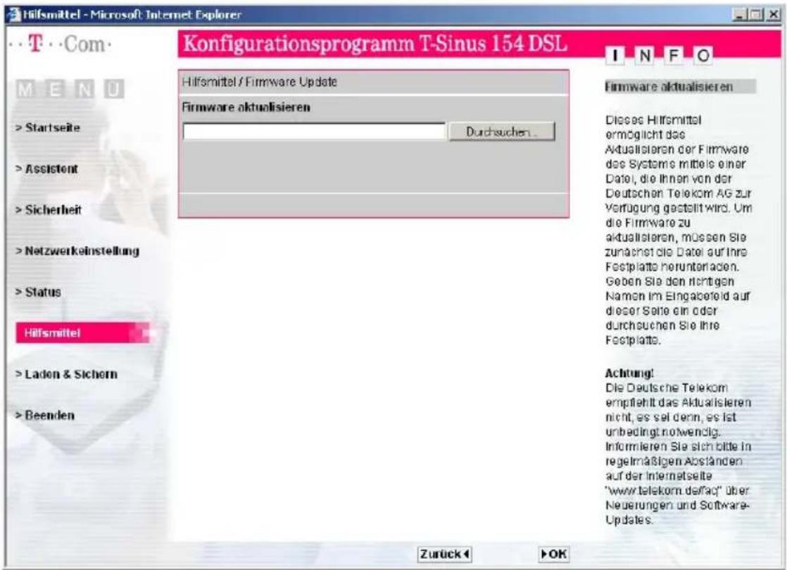T-Mobile Sinus 154 DSL - Firmware-Update - 1