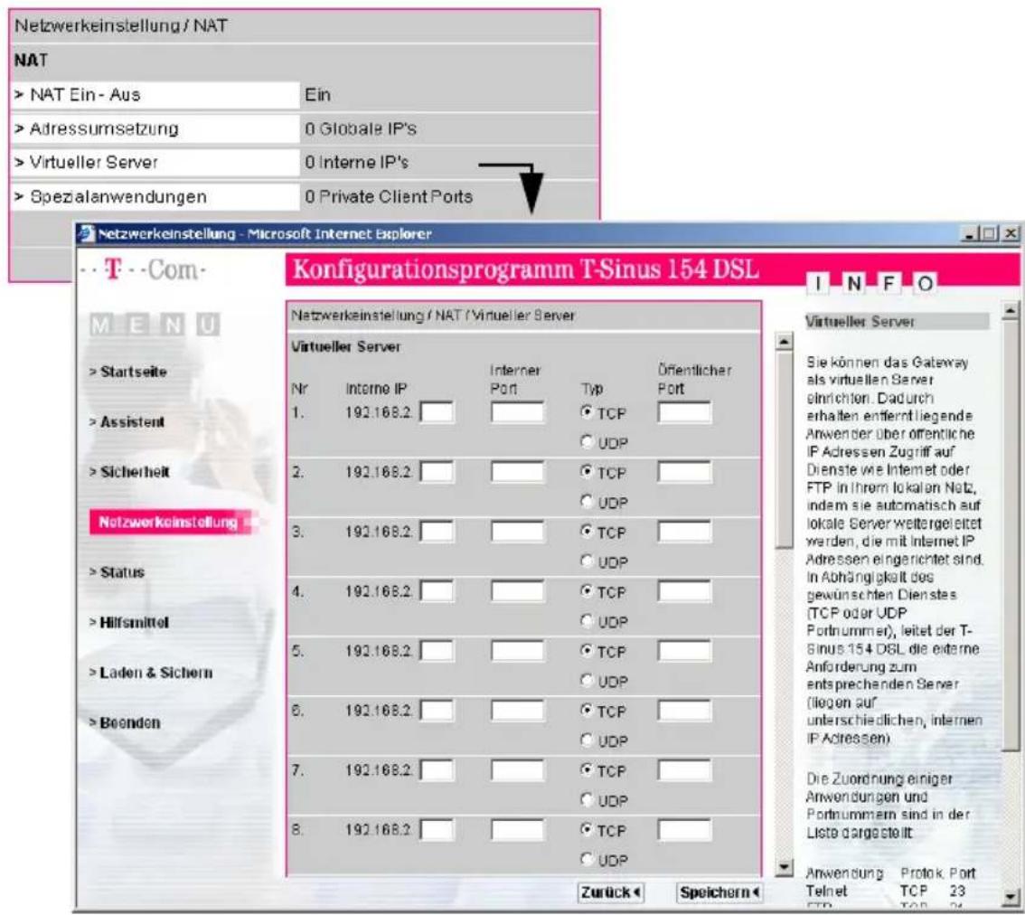 T-Mobile Sinus 154 DSL - Erweiterte Konfiguration - 1